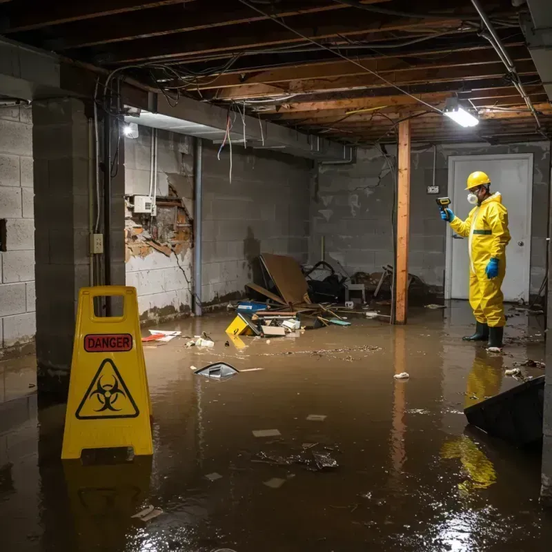 Flooded Basement Electrical Hazard in Harrisville, MI Property