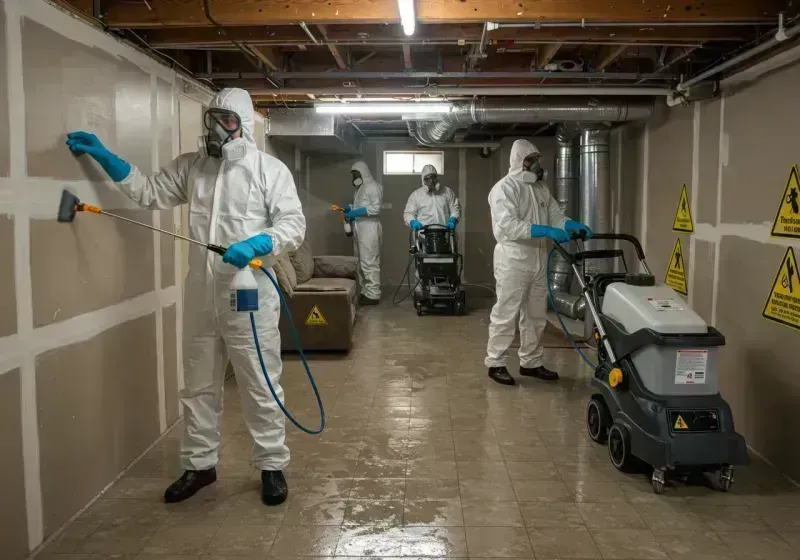 Basement Moisture Removal and Structural Drying process in Harrisville, MI